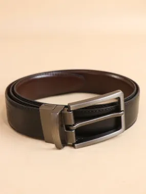 2 in 1 Black & Brown Faux Leather Belt For Men's MB15