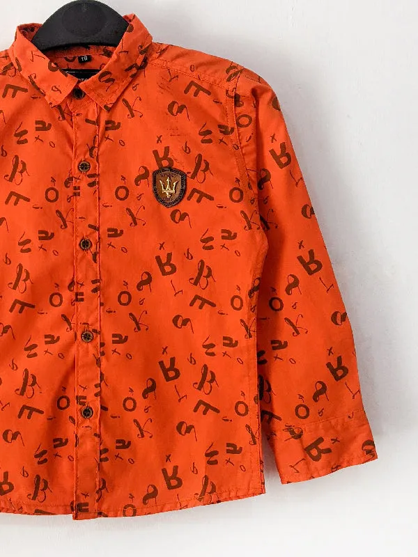 3Yrs - 13Yrs Orange Casual Shirt for Boys BFS03