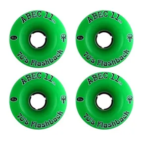 Abec 11 Flashbacks - Green - 70mm 81a - Skateboard Wheels (Set of 4)