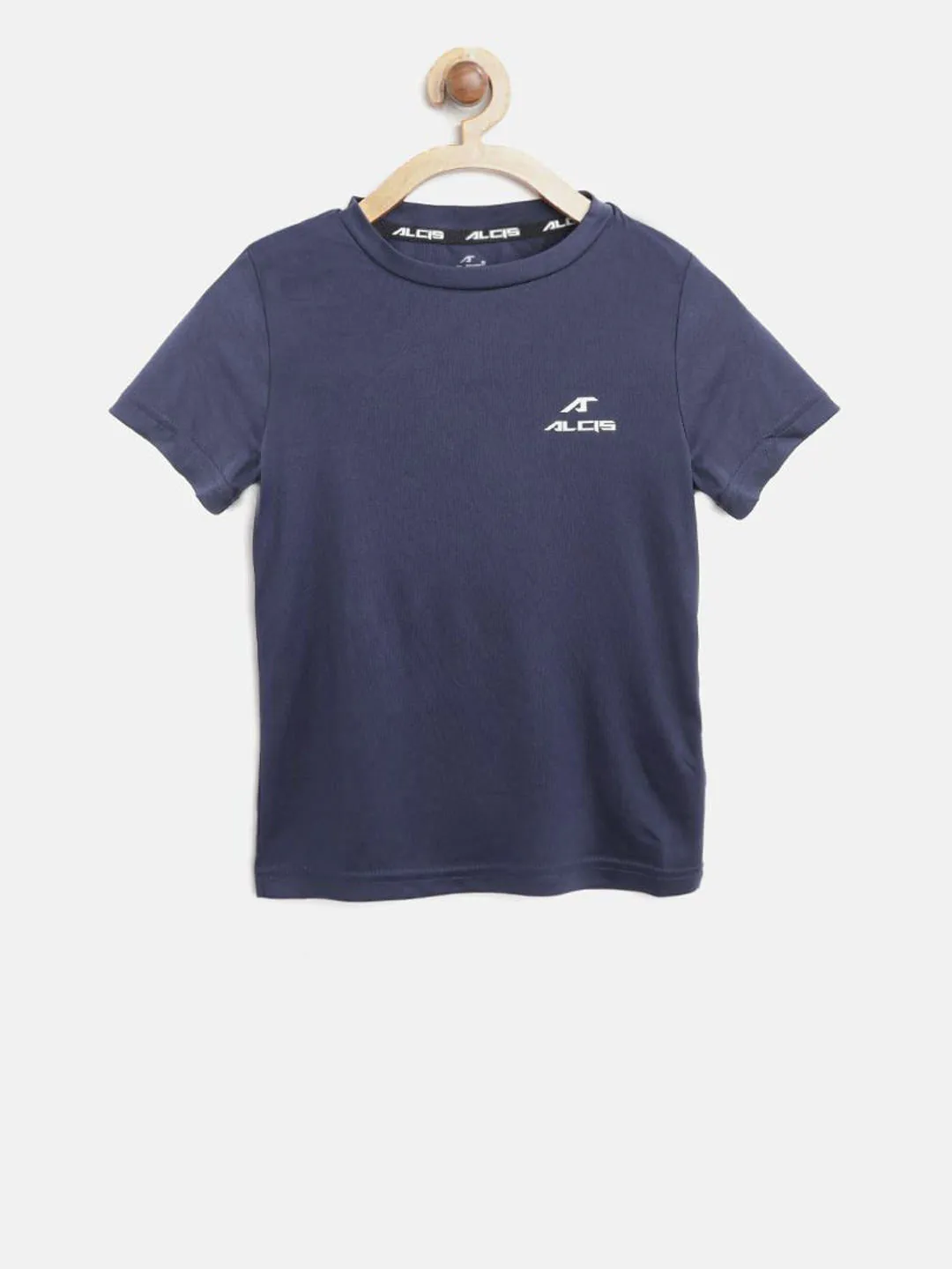 Alcis Boys Navy Blue Solid Round Neck T-shirt