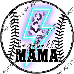 Baseball Mama with Lightning Bolt DTF Transfer