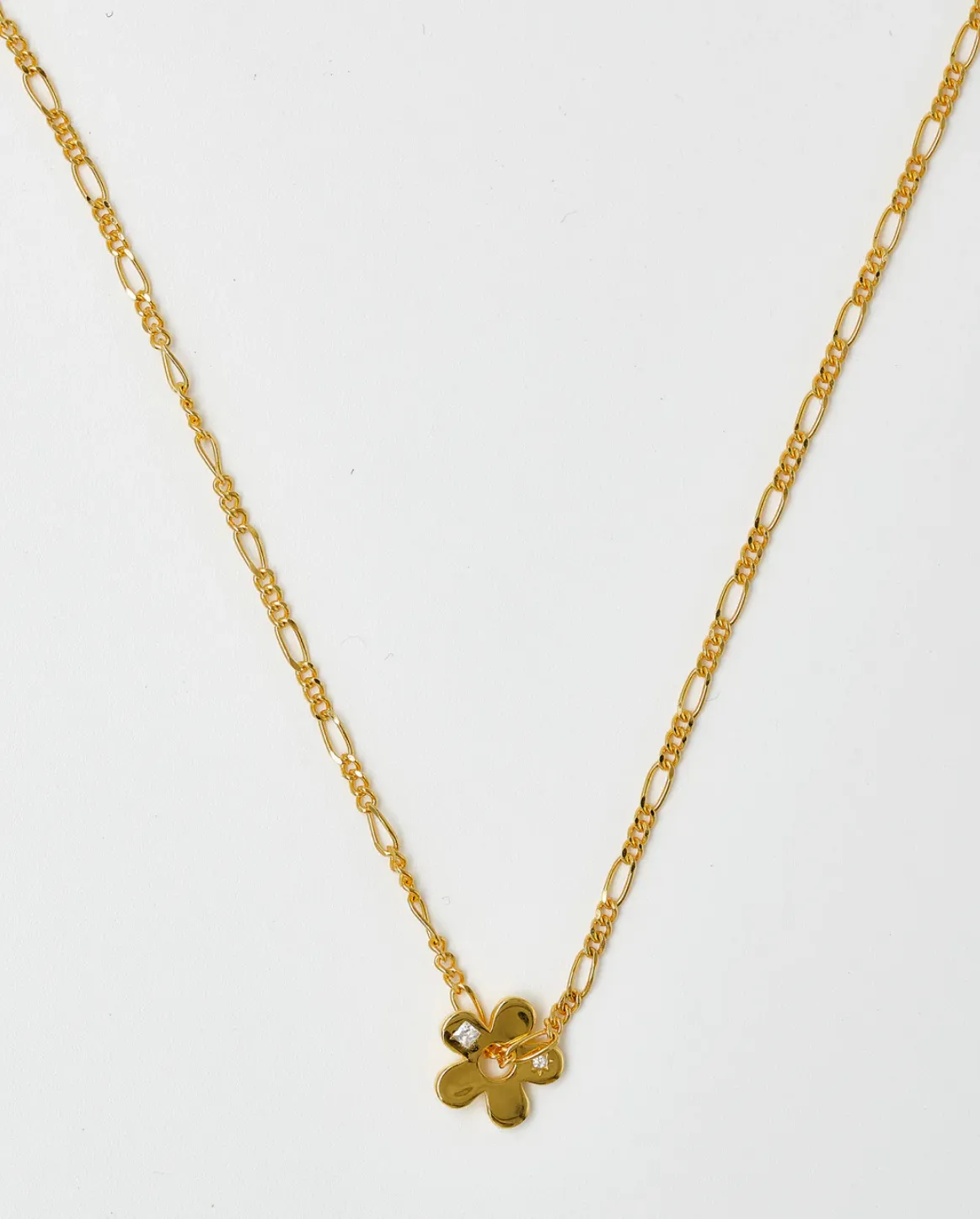 Brie Leon - Signature Flower Pendant Necklace - GOLD/CLEAR