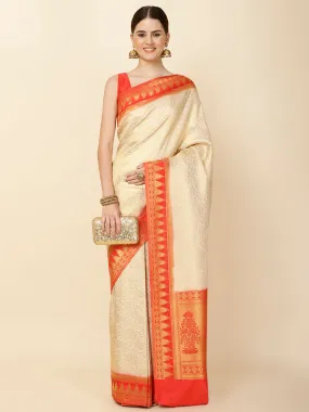 Brocade Zari Jaal Woven Handloom Saree