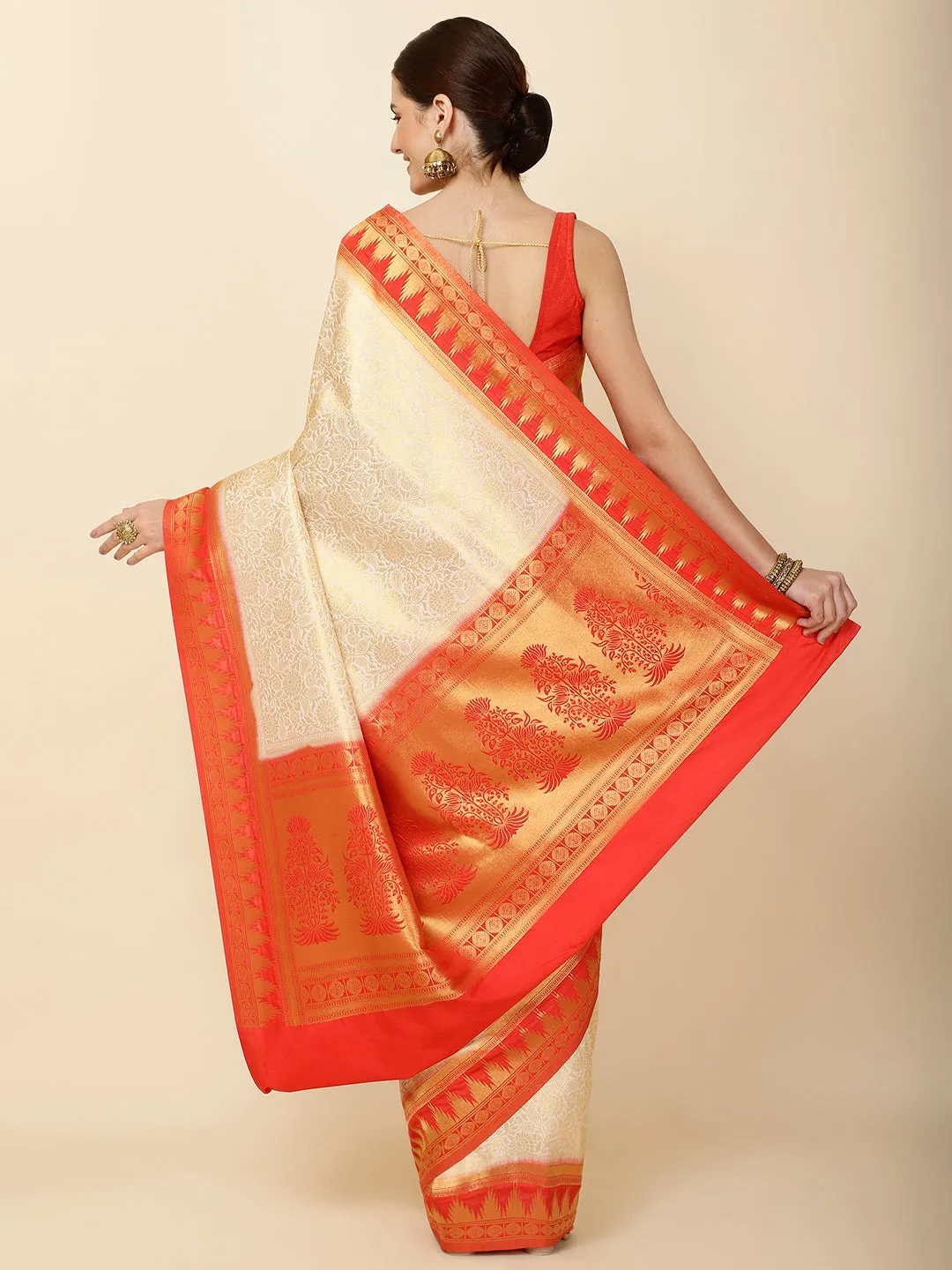 Brocade Zari Jaal Woven Handloom Saree