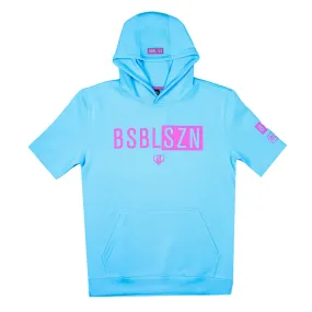 BSBL-SZN Youth Short Sleeve Hoodie V3 Cotton Candy Blue