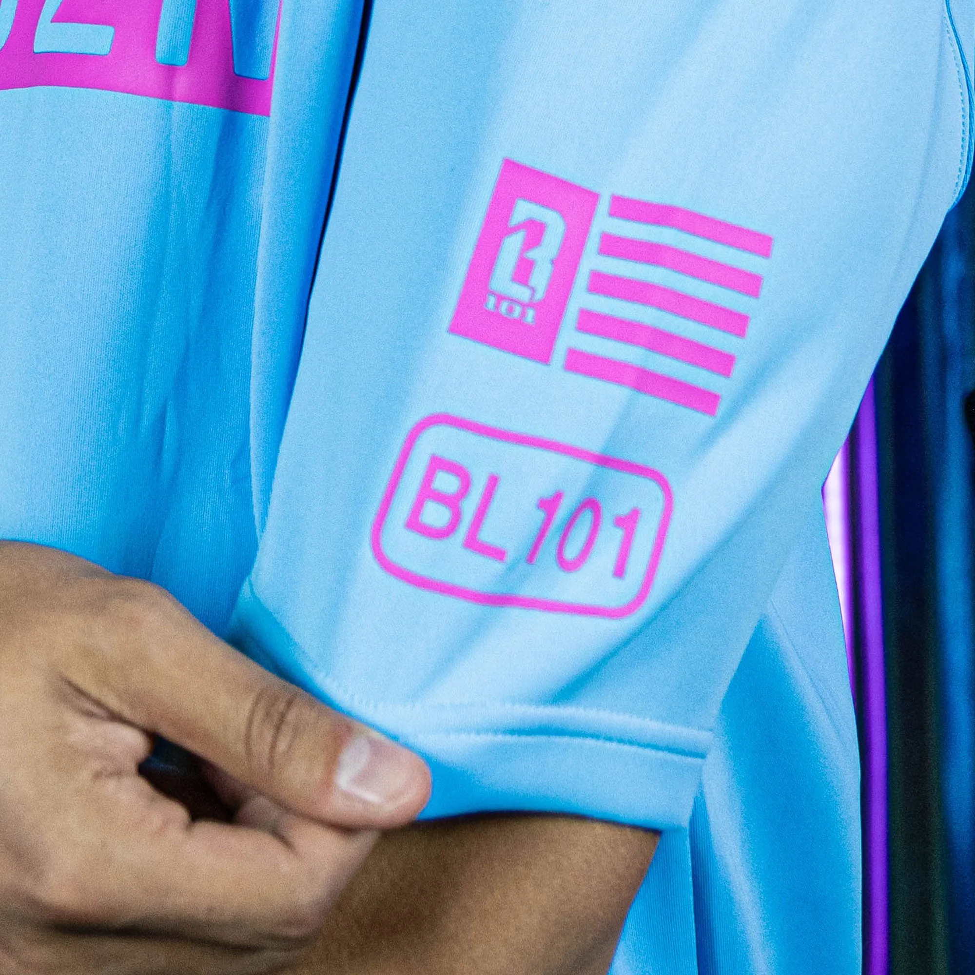 BSBL-SZN Youth Short Sleeve Hoodie V3 Cotton Candy Blue