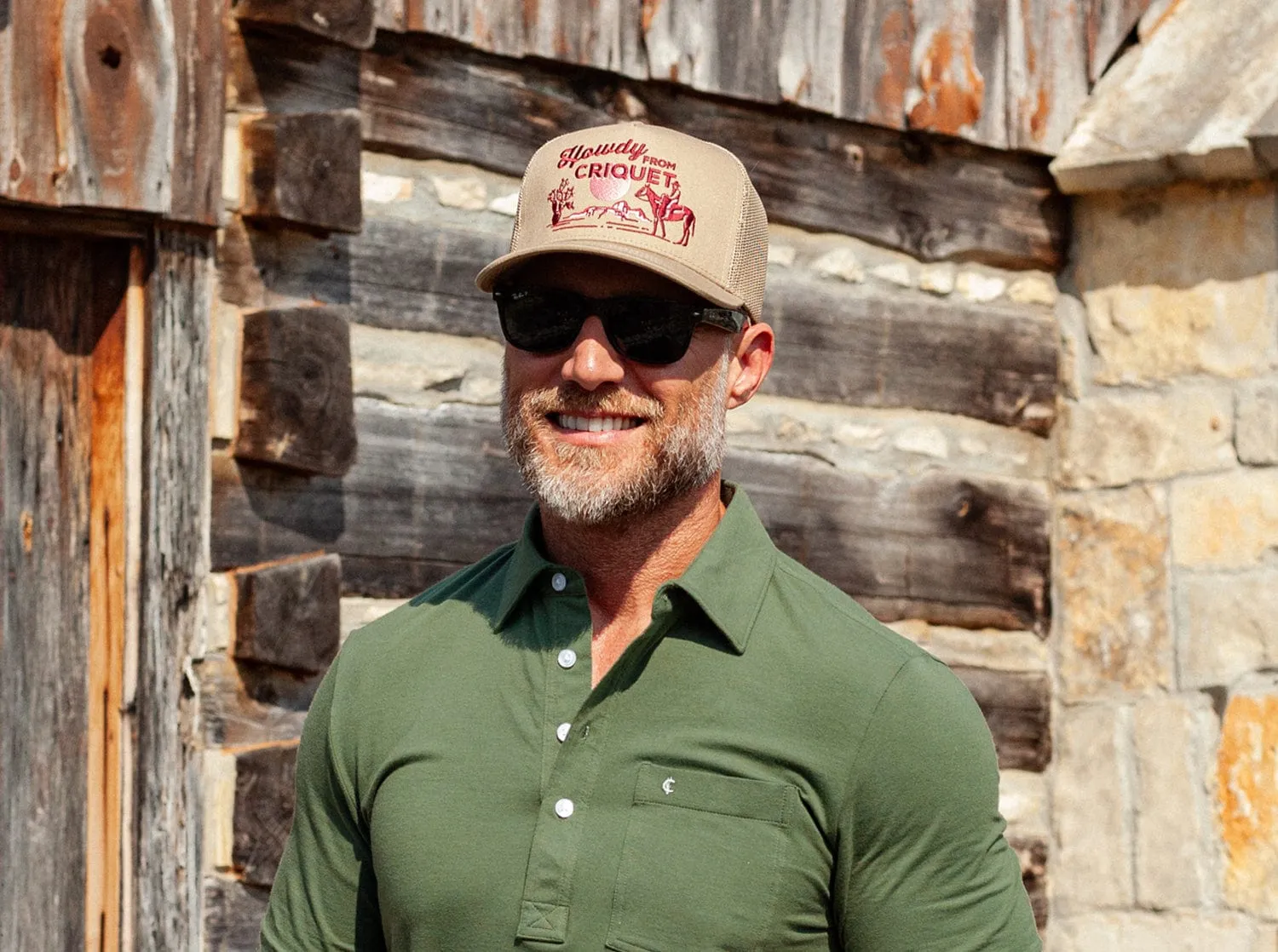 Classic Trucker Hat - Howdy From Criquet - Tan Twill