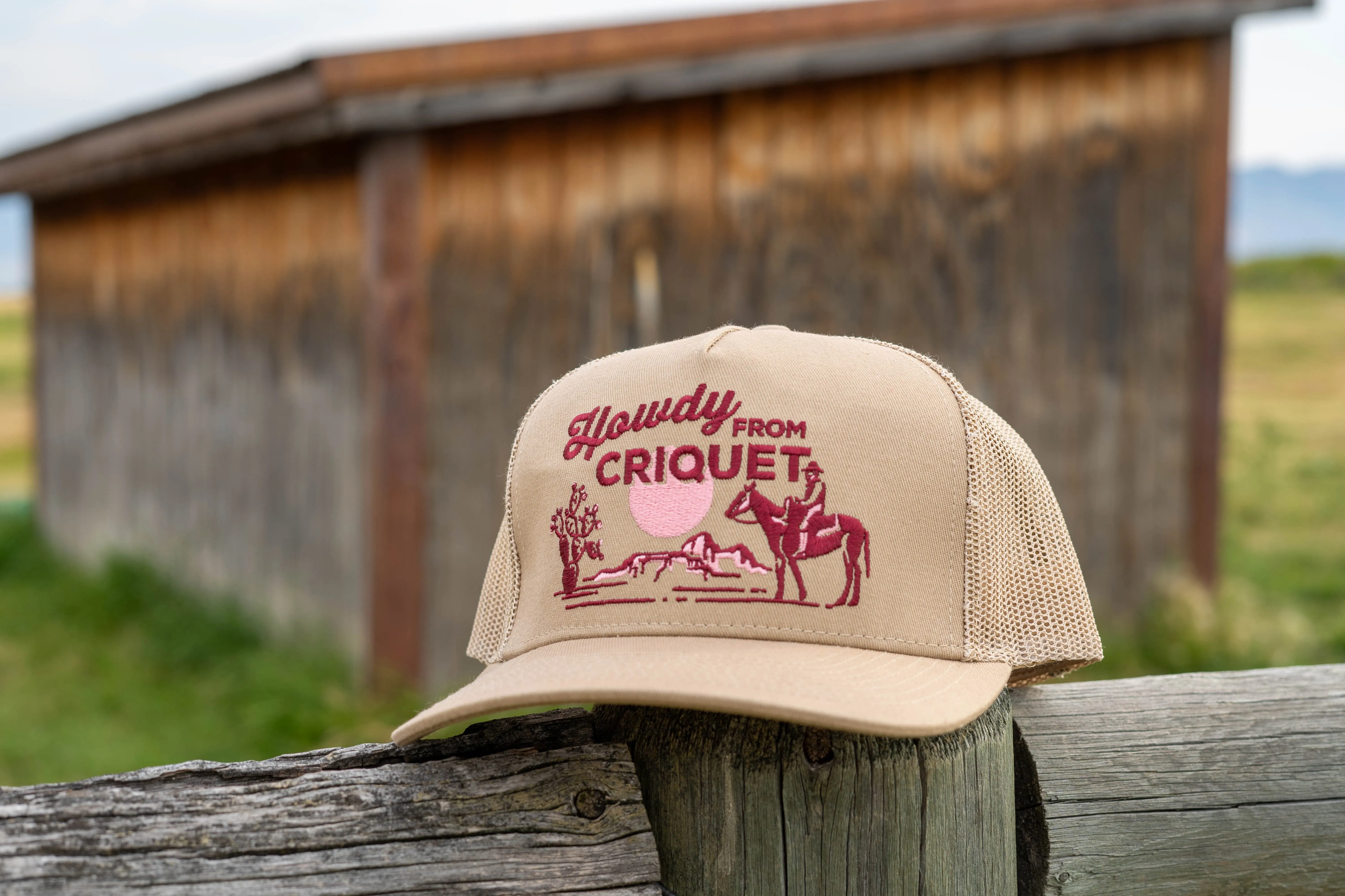 Classic Trucker Hat - Howdy From Criquet - Tan Twill