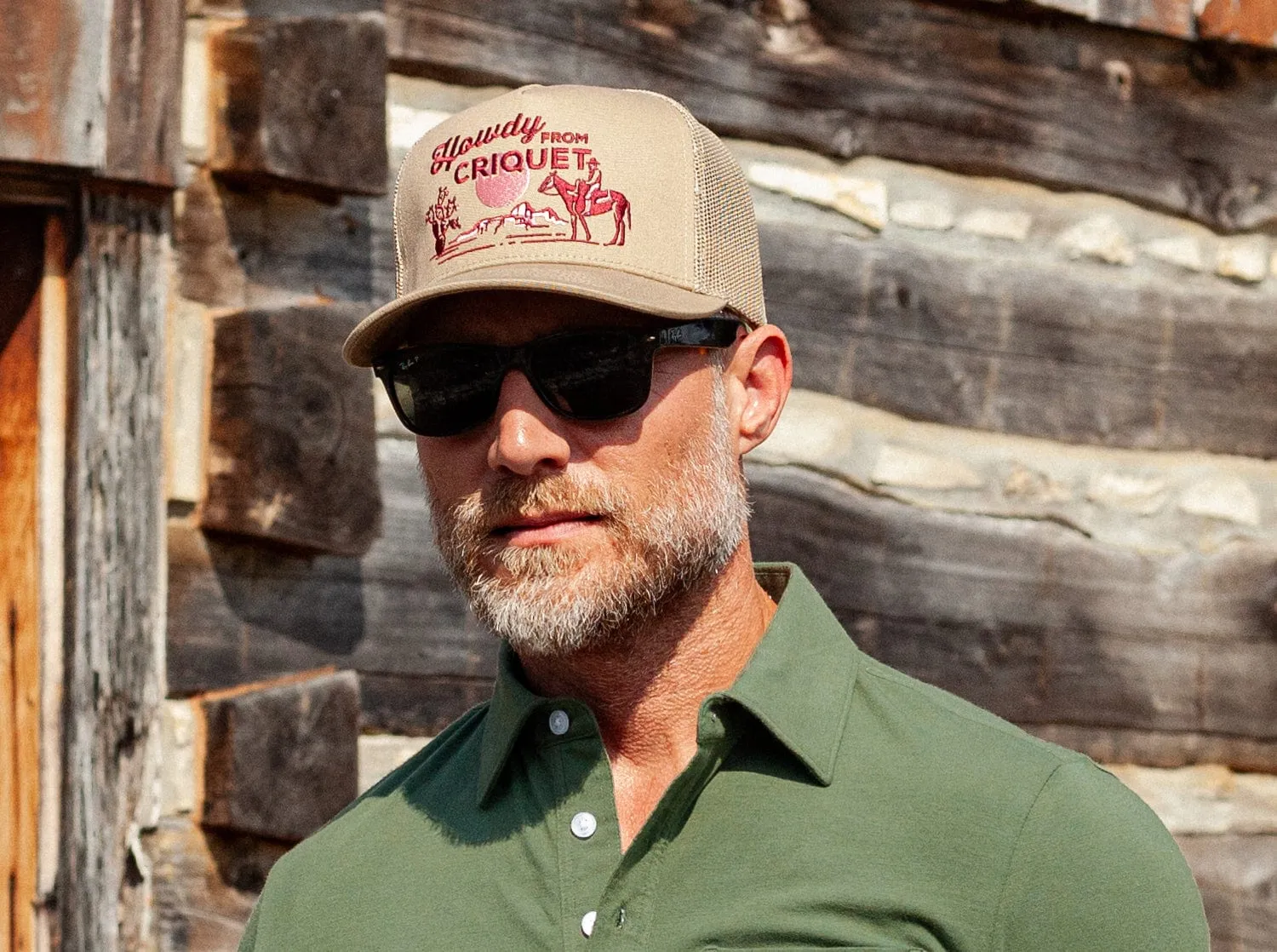 Classic Trucker Hat - Howdy From Criquet - Tan Twill