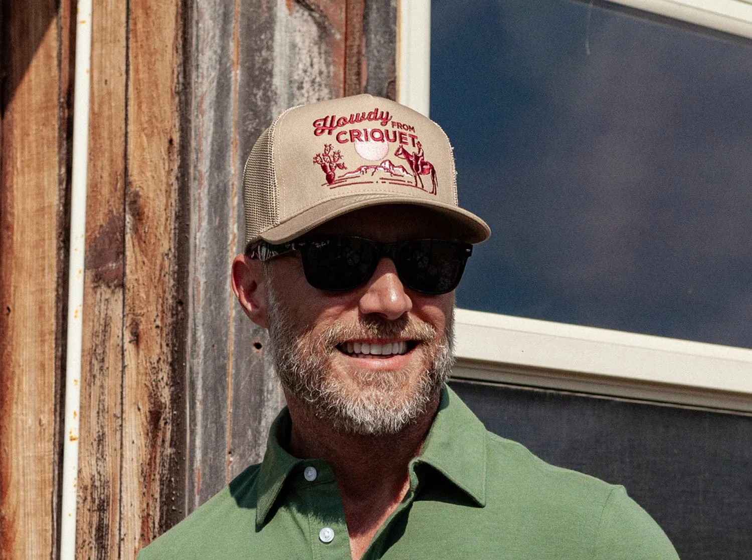 Classic Trucker Hat - Howdy From Criquet - Tan Twill