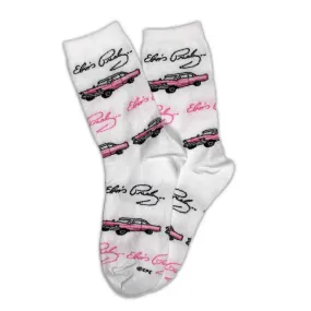 Elvis Presley Pink Classic Car Socks