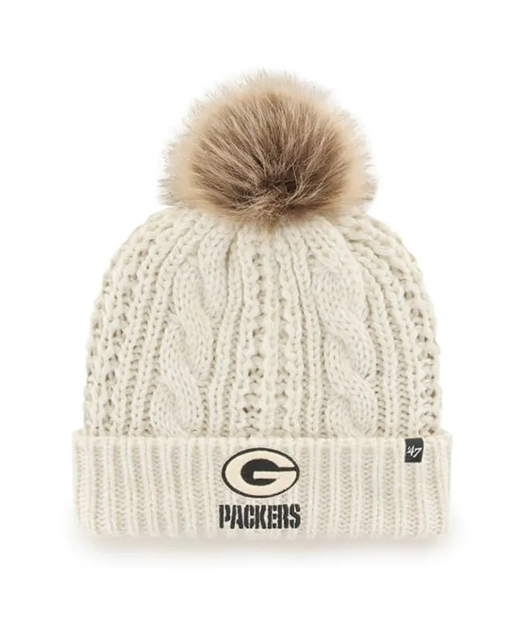 Green Bay Packers - Women’s Brand White Meeko Cuff Knit Hat, 47 Brand