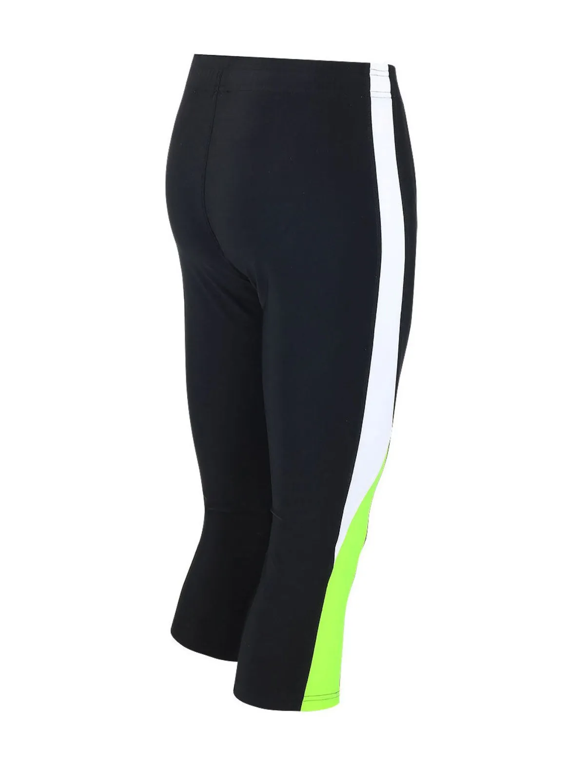 Herren Laufhose 3-4 Lang Schwarz Neon