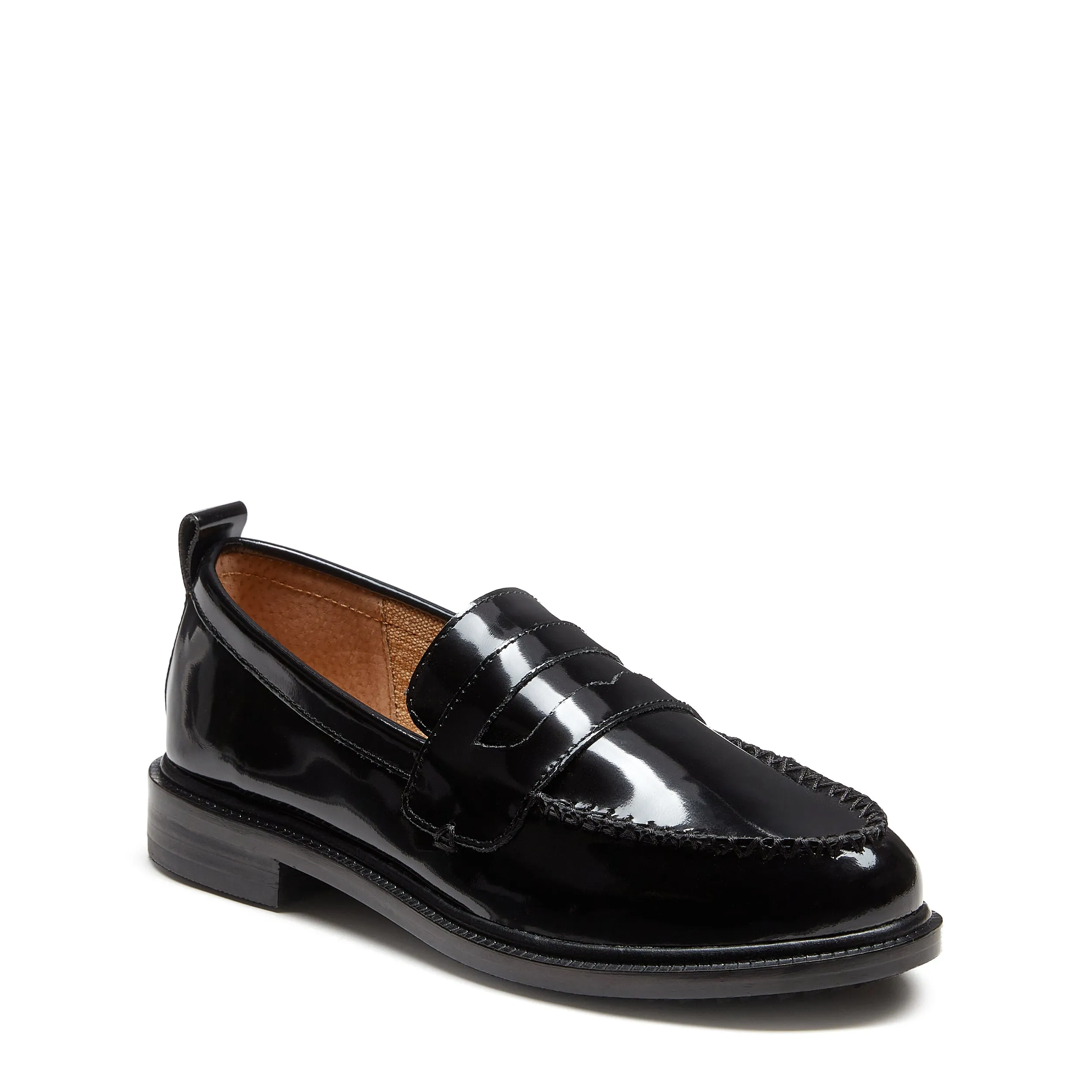 Lens All Black Leather Wide Width Loafers