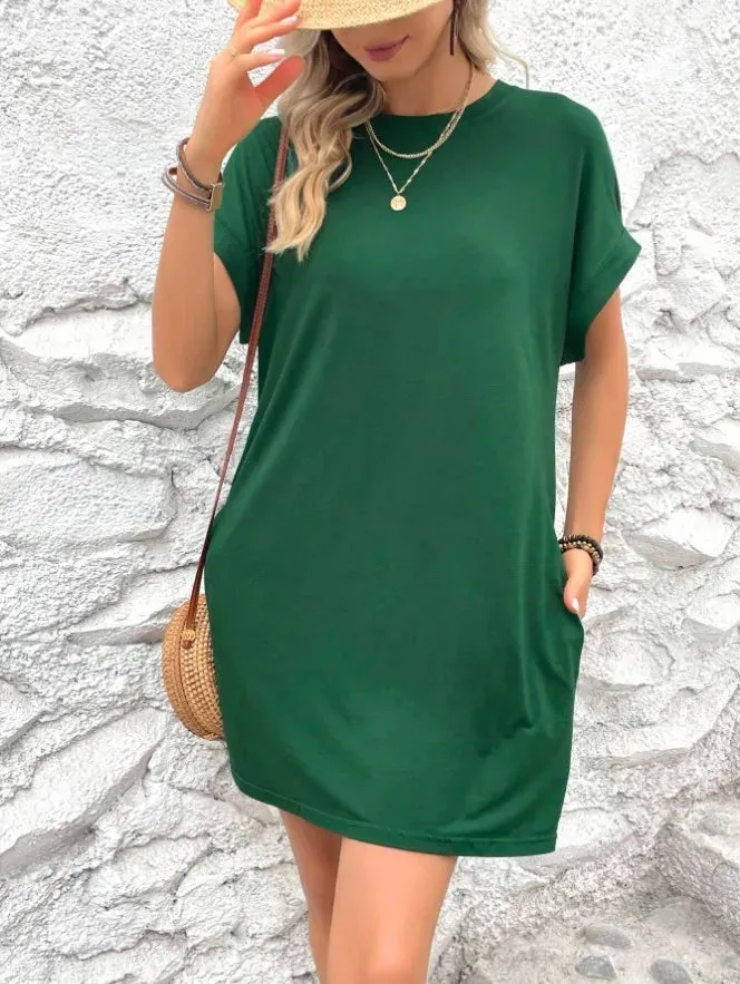 Loose Short Dress with Pockets