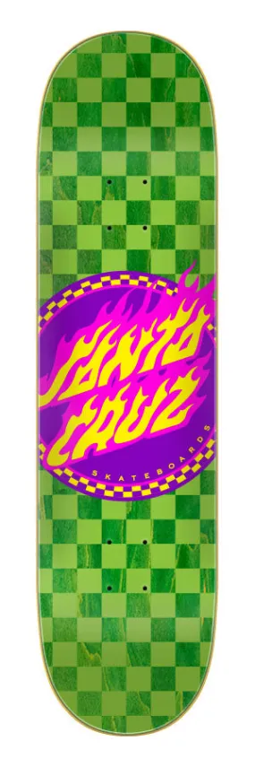 Santa Cruz Flame Dot Check 7 Ply Birch Skate Deck