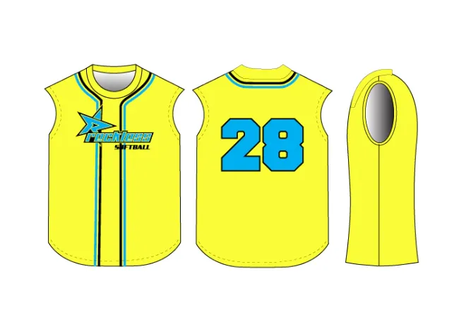 Sleeveless Baseball Jersey Size Samples