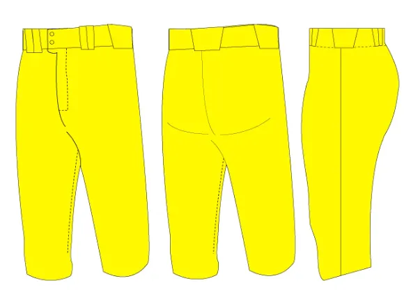 Tapered Lowrise Softball Pants Size Samples