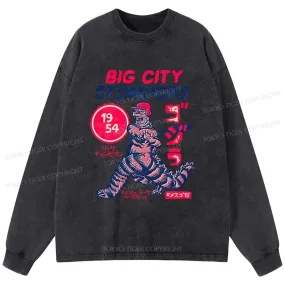 Tokyo-Tiger Big City Stompers Washed Long Sleeve T-Shirt